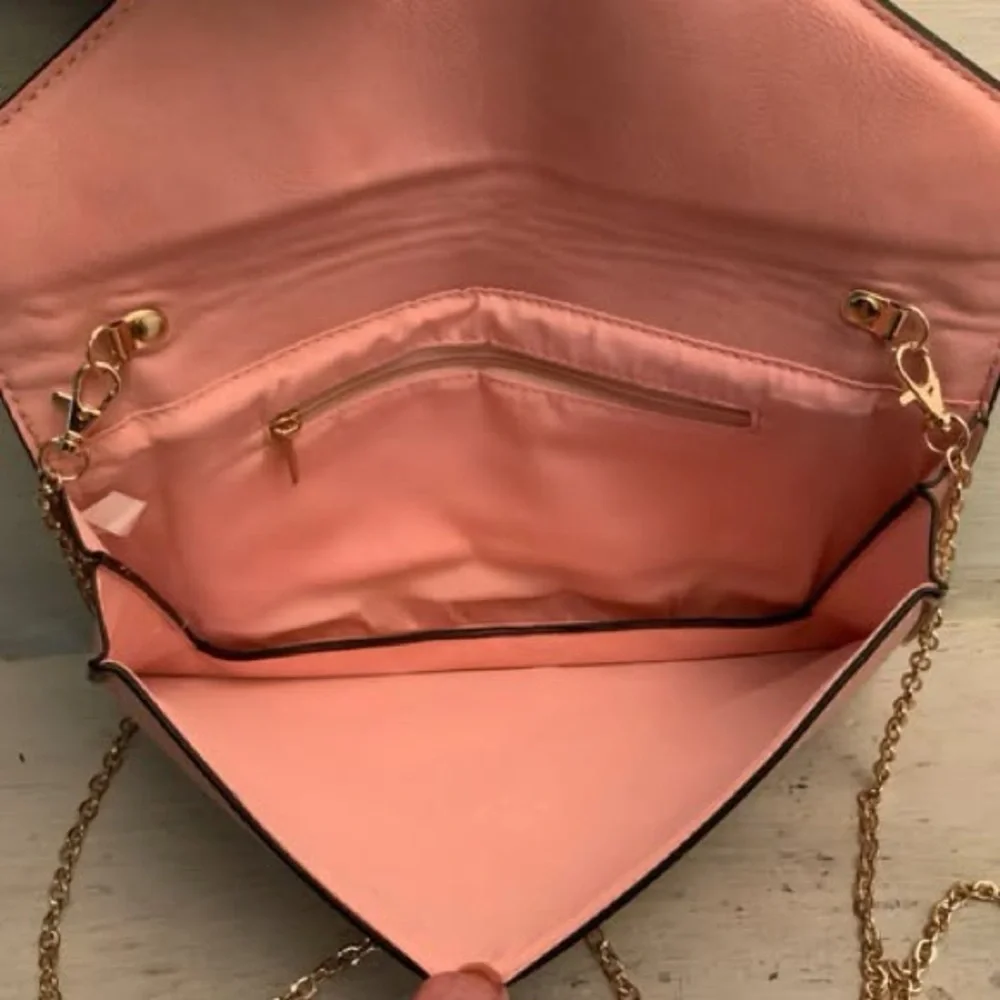 Blush Pink Faux Leather Crossbody Bag‎ Purse Good Condition